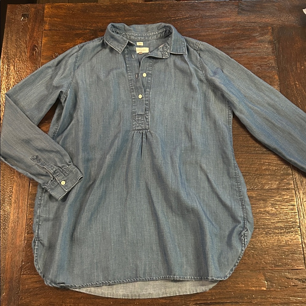 LOFT Classic Blue Chambray Softened Denim Tunic